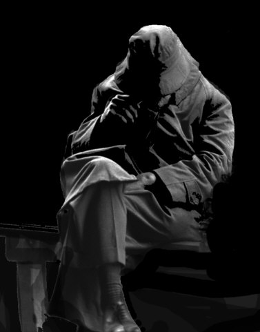 Pensioner waiting for a train at Flinders Street Station - Melbourne